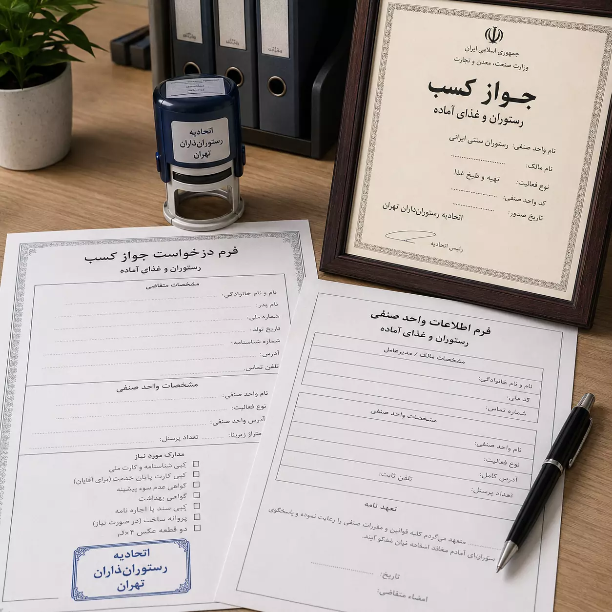 مراحل جواز کسب رستوران